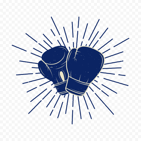 Boxing Box Icon Blue Gloves Logo Sign Symbol Fight