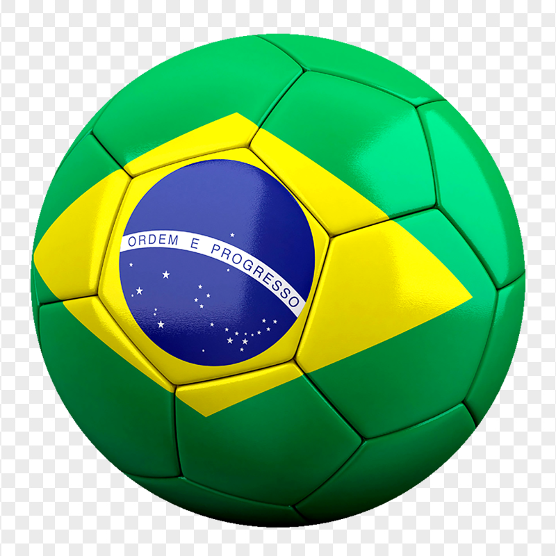 Brazil Flag On Football Ball PNG Image