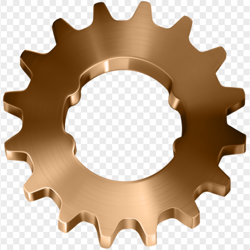 Bronze Metallic Gear Transparent PNG