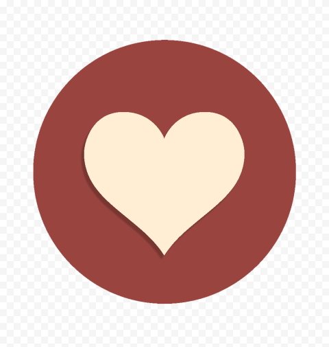 Brown And Beige Round Heart Icon Button HD PNG