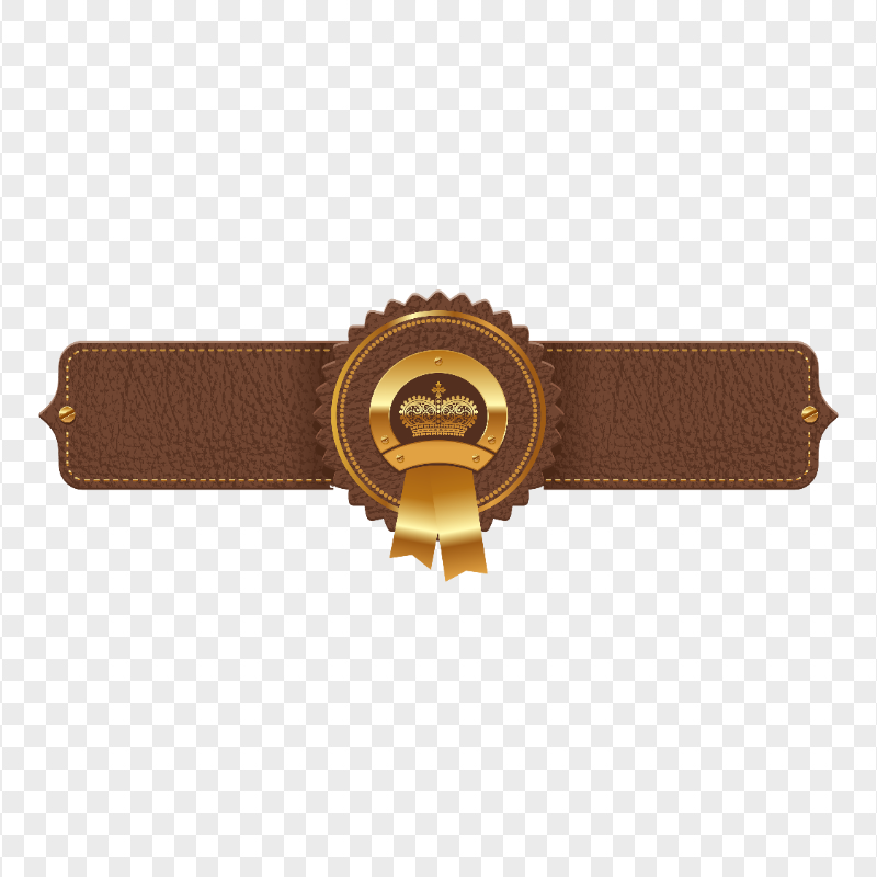 Brown And Gold Trophy Badge Download PNG
