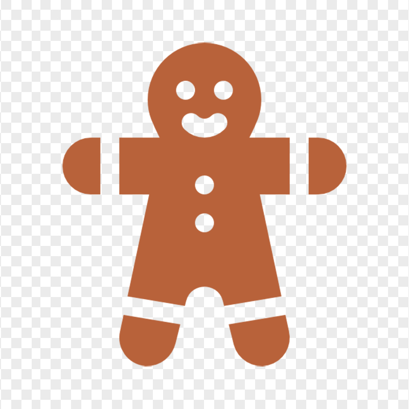Brown Icon Of Gingerbread Man FREE PNG
