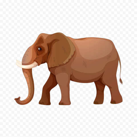 Brown Vector Zoo Elephant Side View HD PNG