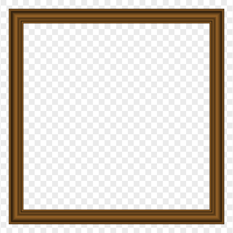 Brown Wood Square Frame PNG