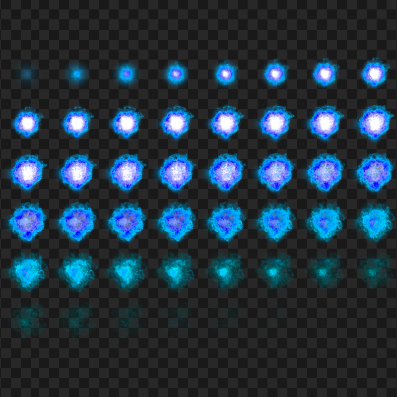 Bullet Gunshot Blue Explosion Fire Ball Animation PNG