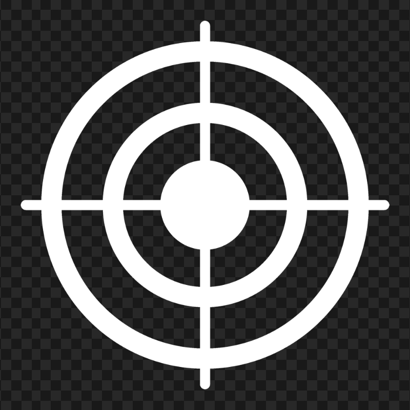 Bullseye Shooting Target White Icon FREE PNG