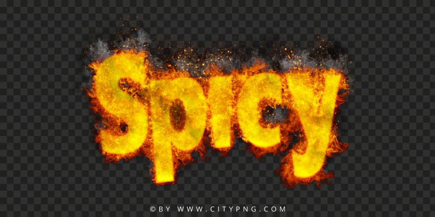 Burning Spicy Text Word Logo PNG Image