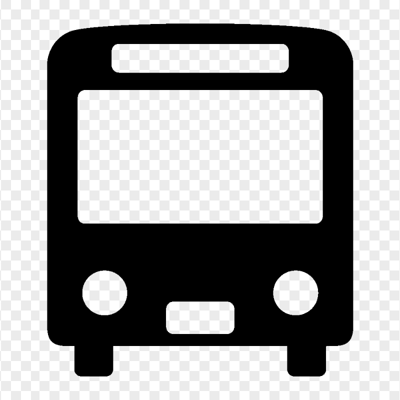 Bus Autobus Front View Black Icon PNG