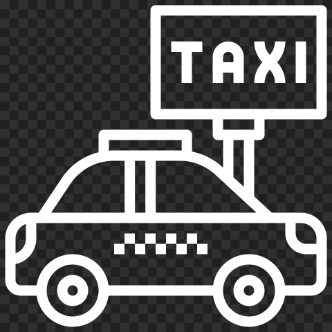 Cab Taxi White Icon FREE PNG | Citypng