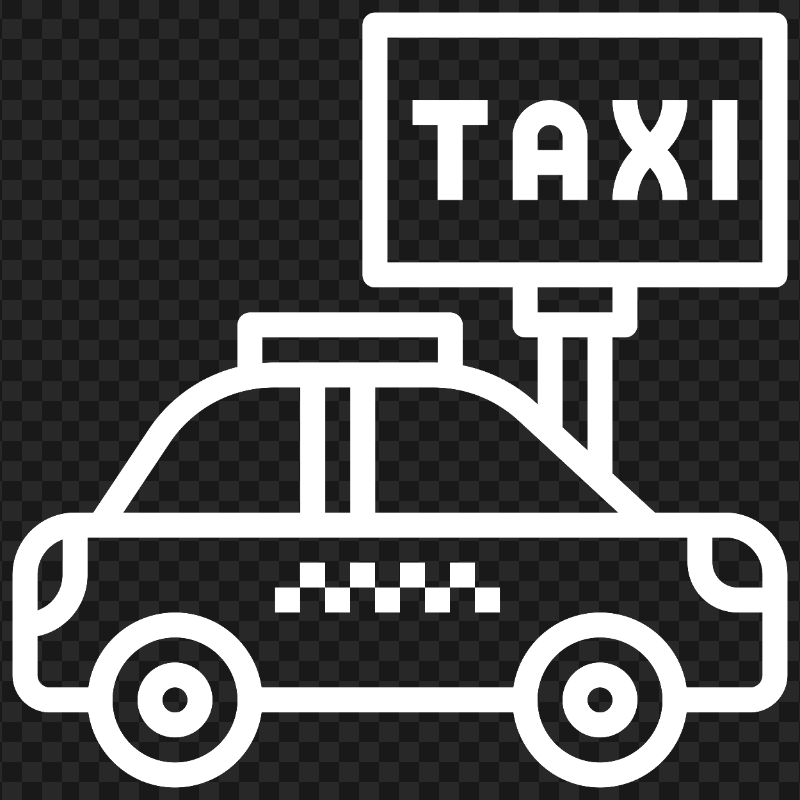 Cab Taxi White Icon FREE PNG