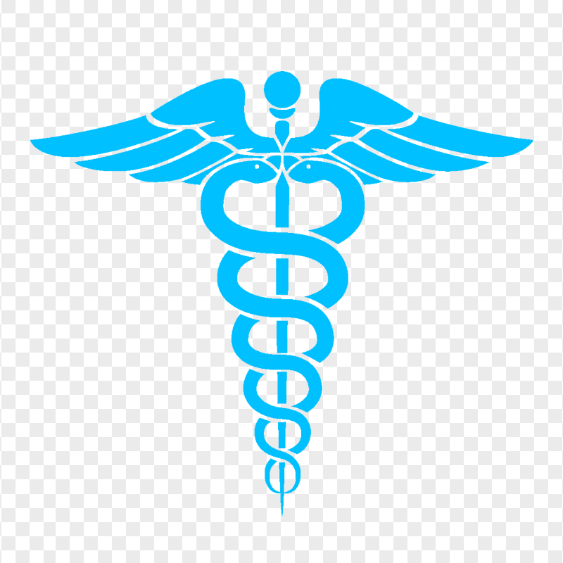 Caduceus Blue Medical Symbol Silhouette Transparent PNG