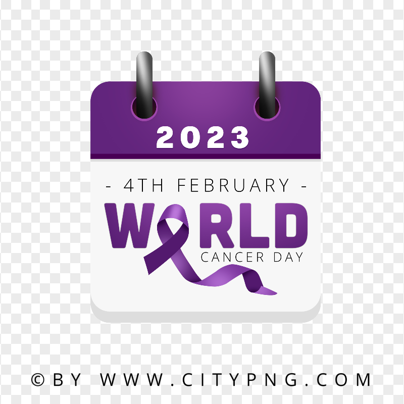 Calendar February 4 2023 World Cancer Day Design PNG