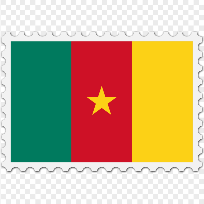Cameroon Flag Postage Stamp Transparent PNG