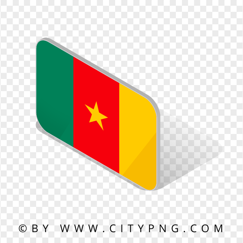 Cameroon Isometric 3D Flag Icon HD Transparent PNG