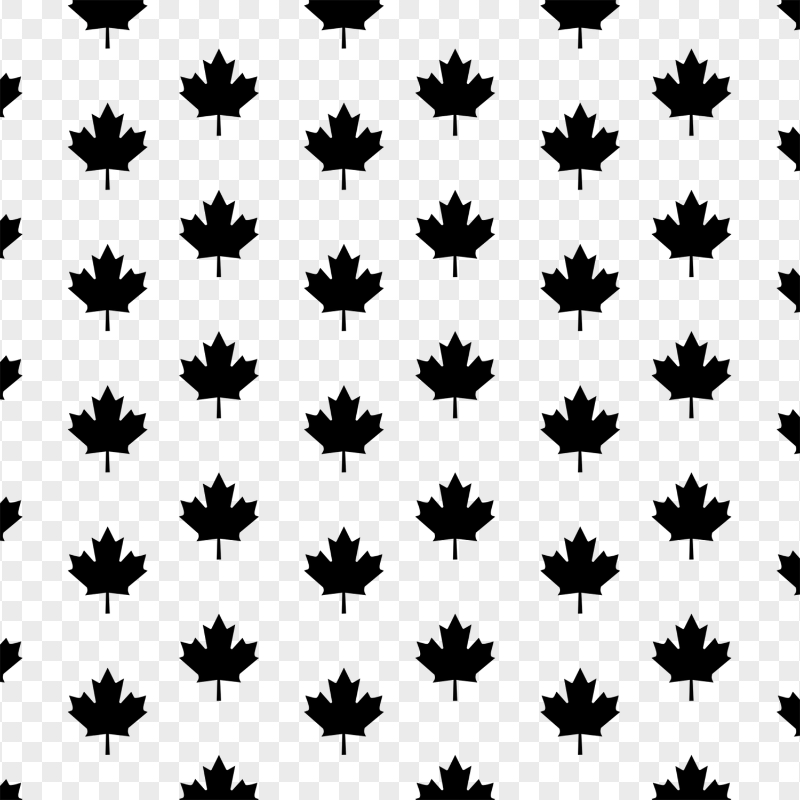 Canada Black Maple Leaf Pattern Image PNG