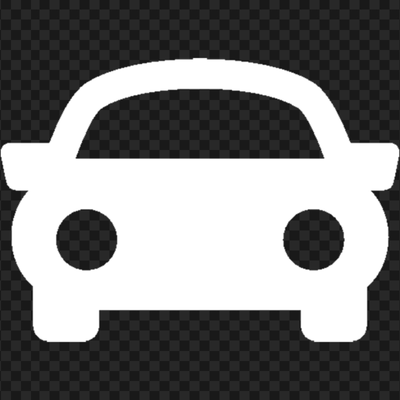 Car Front View White Silhouette Icon Download PNG