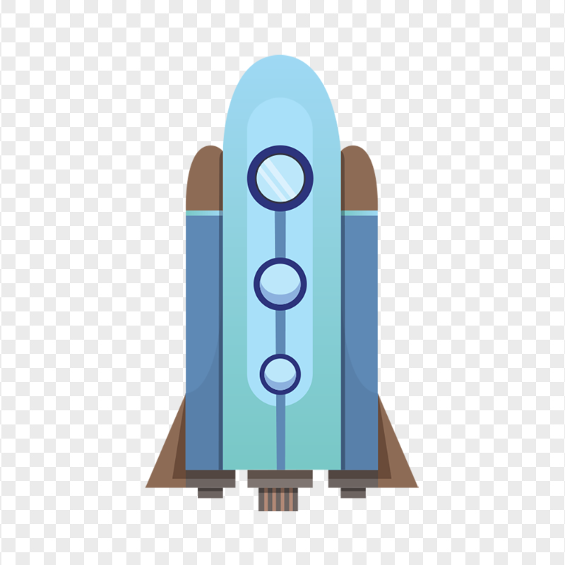 Cartoon Blue Spaceship Rocket icon