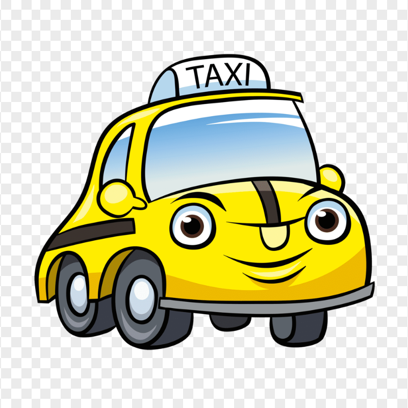 Cartoon Cab Taxi Character  Car HD PNG