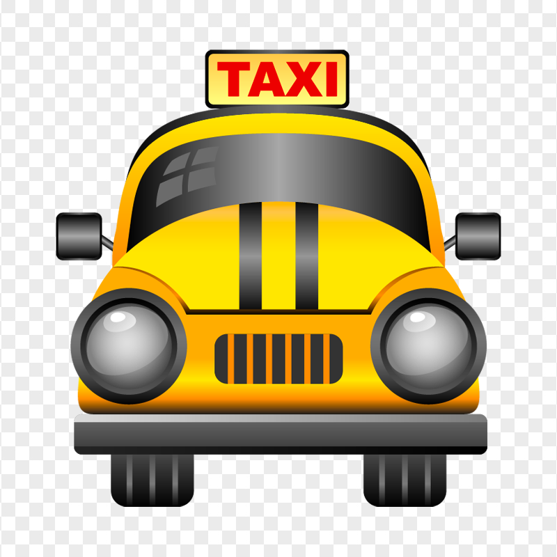 Cartoon Cab Taxi Front View FREE PNG
