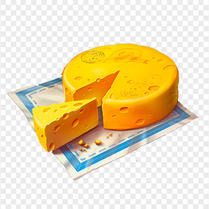 Cartoon Cheese Wheel Illustration PNG