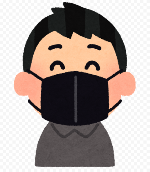Cartoon Child Wear Black Surgical Mask Safety