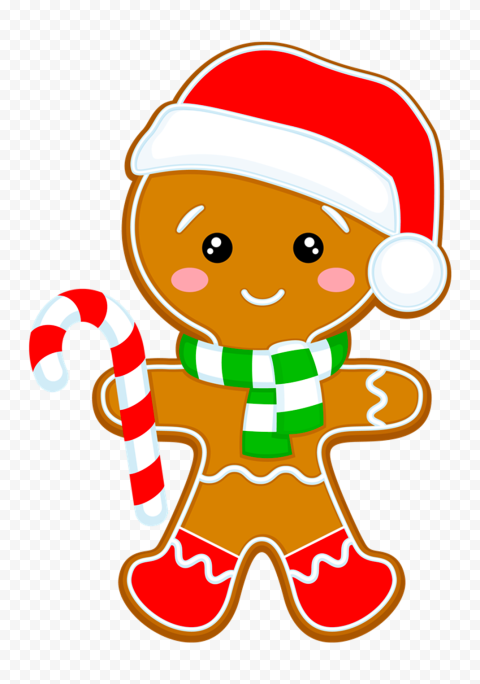 Cartoon Christmas Ginger Man Wearing Santa Hat PNG | Citypng