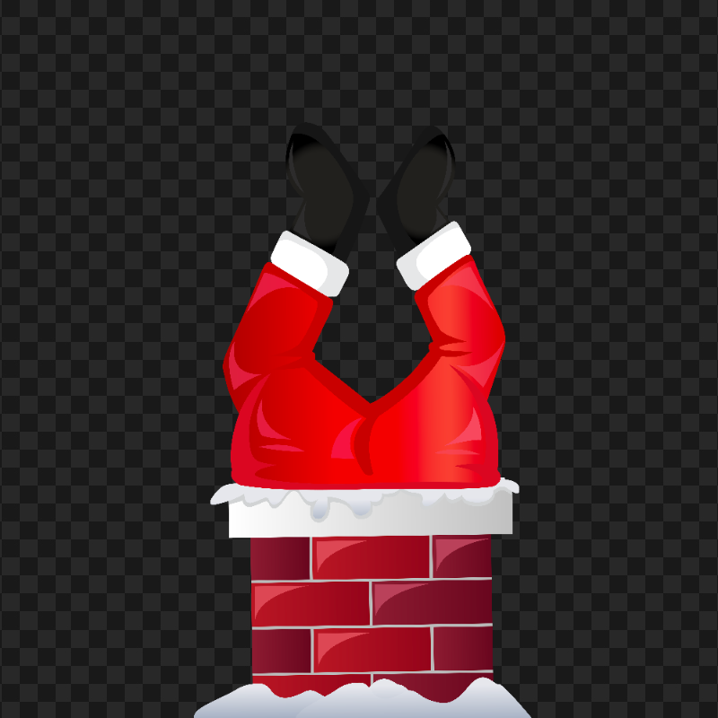 Cartoon Christmas Santa In Chimney HD PNG