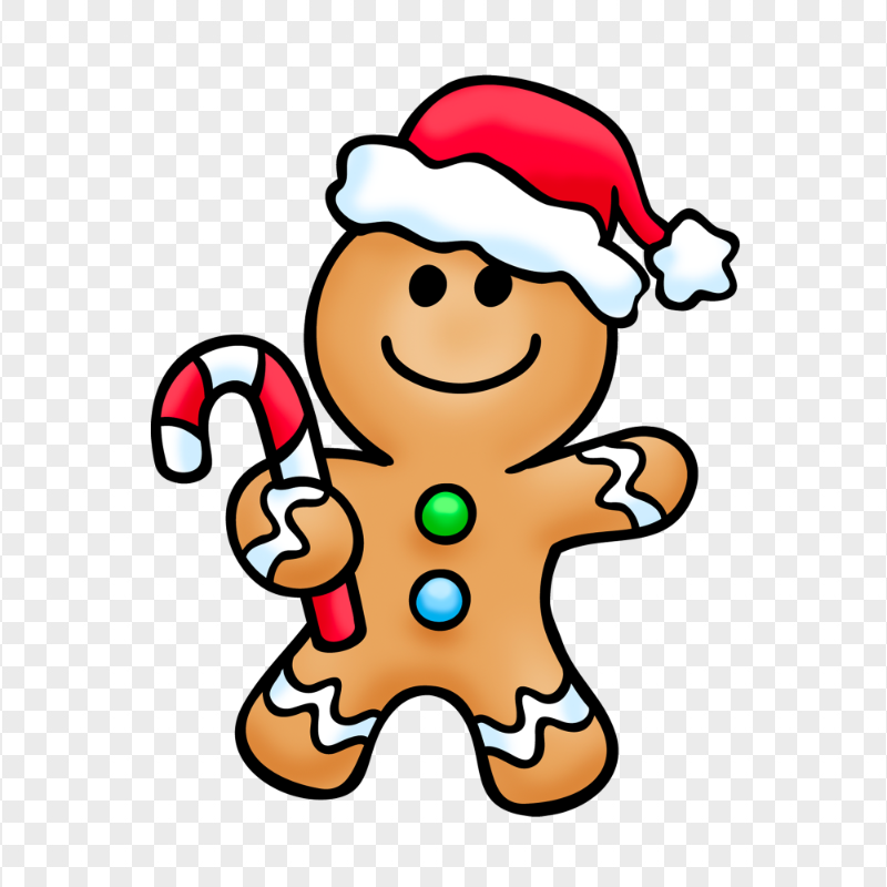 Cartoon Clipart Christmas Gingerbread PNG