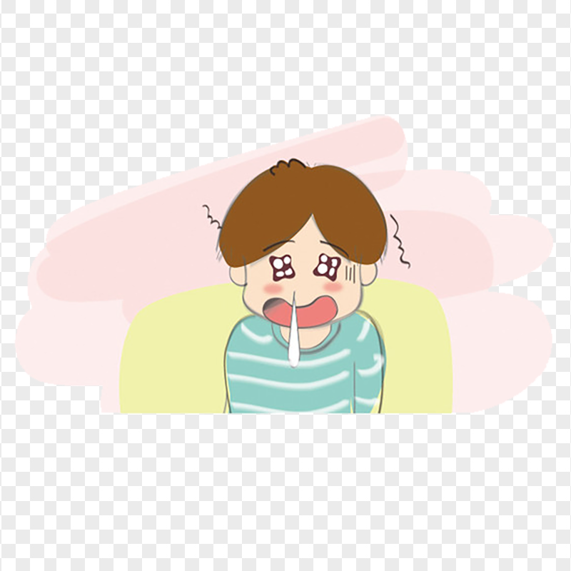 Cartoon Clipart Sad Sick Boy Running Nose
