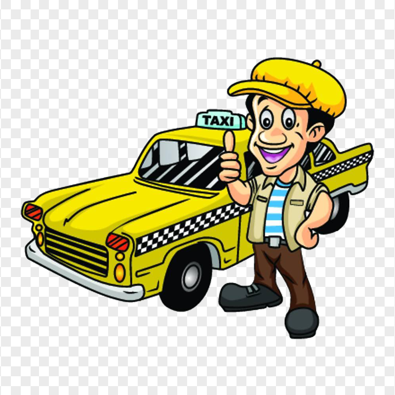 Cartoon Clipart Taxi Driver Transparent Background