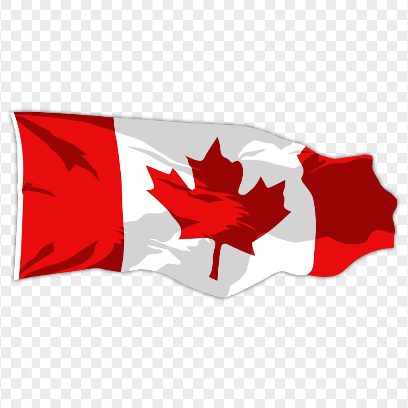 Cartoon Clipart Waving Canada Flag PNG Image