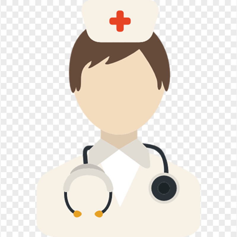 Cartoon Female  Nurse Stethoscope Icon Clipart