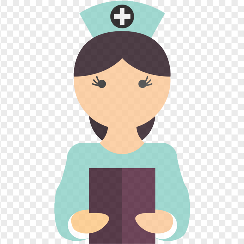Cartoon Flat Nurse Wear Scrubs Icon