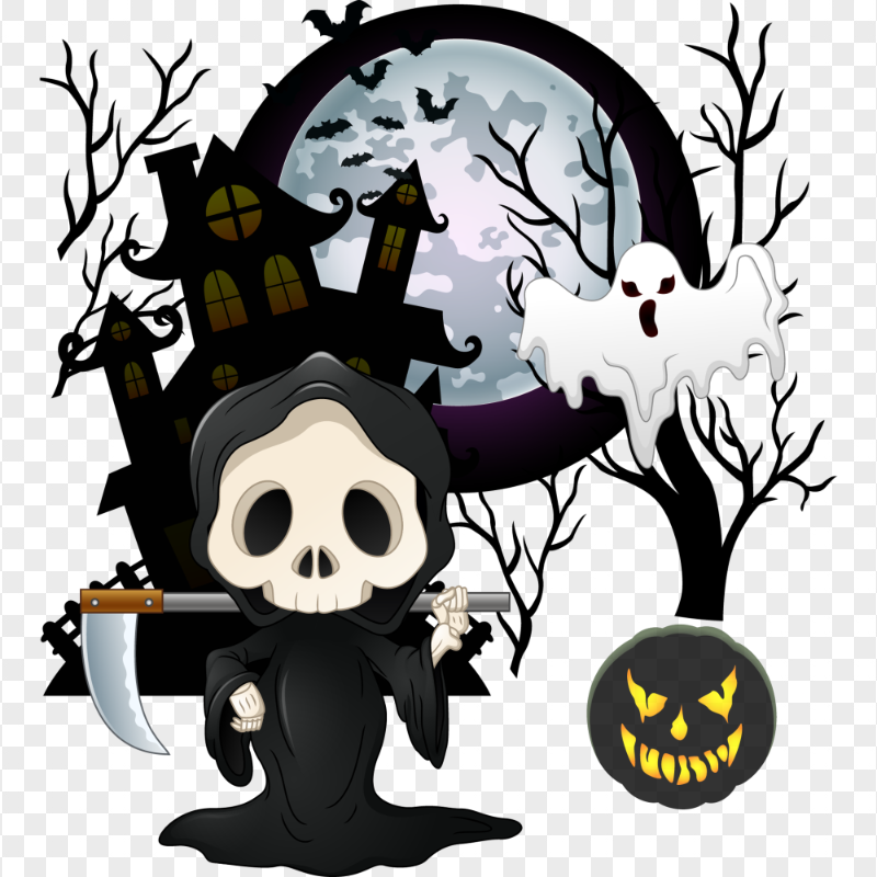 Cartoon Halloween Illustration PNG Image