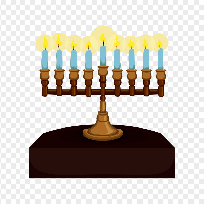 Cartoon Hanukkah Menorah Candles PNG