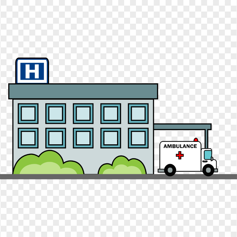Cartoon Icon Of Hospital Clinic Healthcare Center