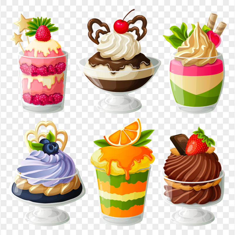 Cartoon Illustration Collection Of Ice Cream HD PNG