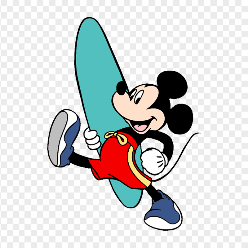 Cartoon Mickey Mouse Going to Beach Image PNG