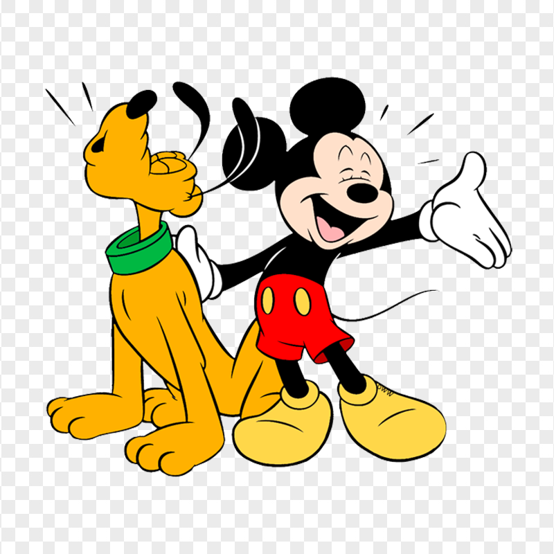 Cartoon Mickey Pluto Happy Faces Image PNG