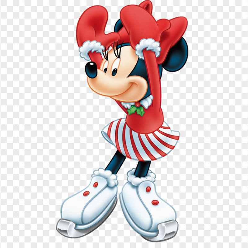 Cartoon Minnie Mouse Christmas Santa Theme PNG IMG