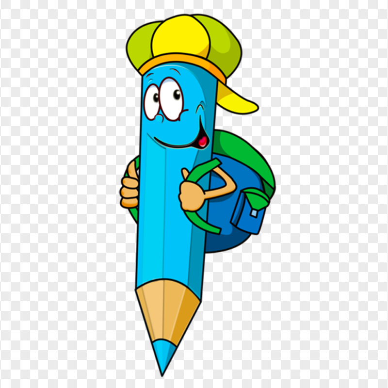 Cartoon Pencil Character FREE PNG