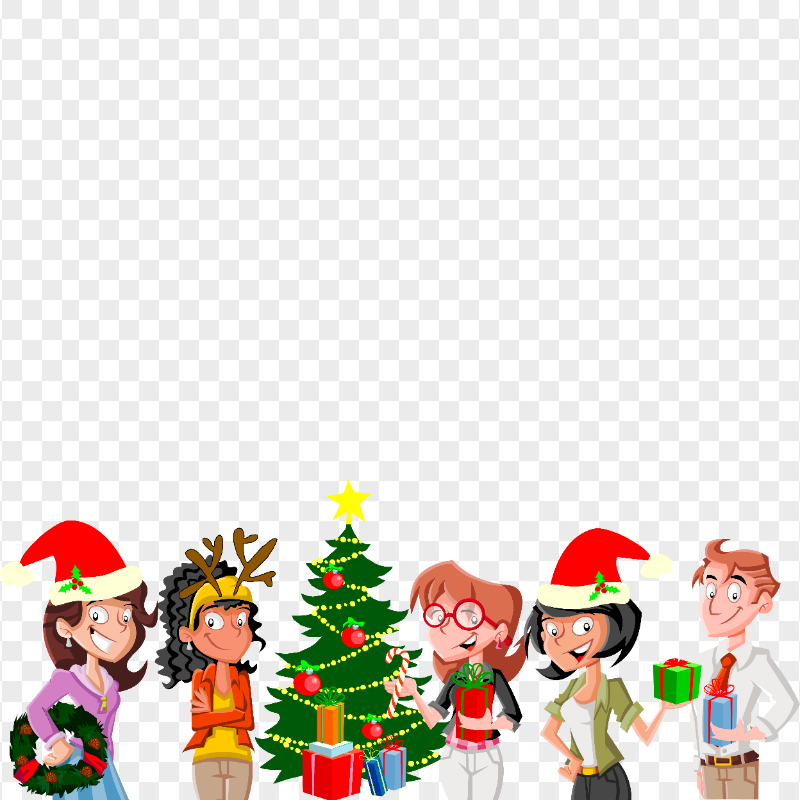 Cartoon Persons Celebrates Christmas HD PNG