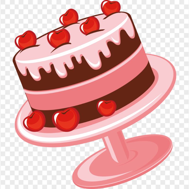 Cartoon Pink Cake Illustration PNG