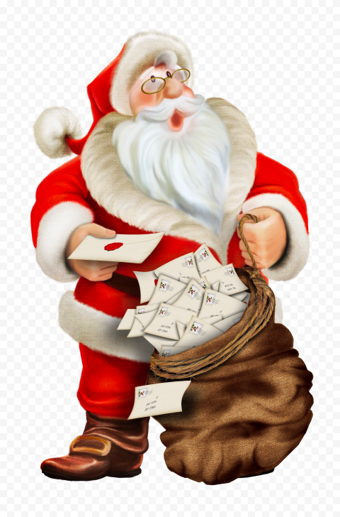 Cartoon Santa Claus Distributing Gifts HD PNG