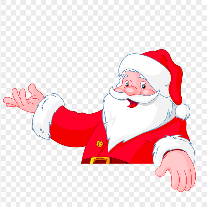 Cartoon Santa Claus Hand Gesture PNG