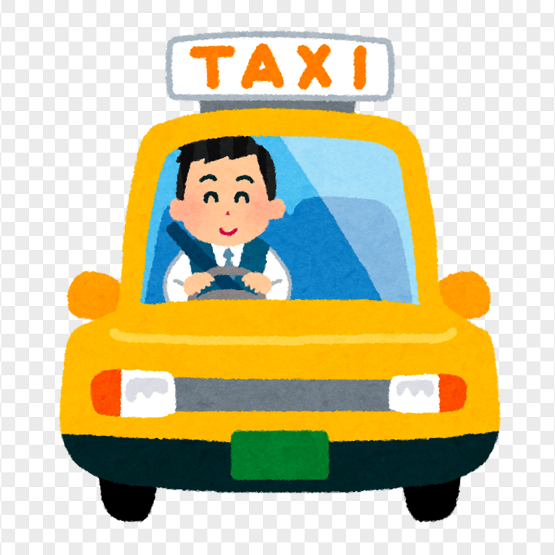 Cartoon Taxi  Embroidered Design PNG
