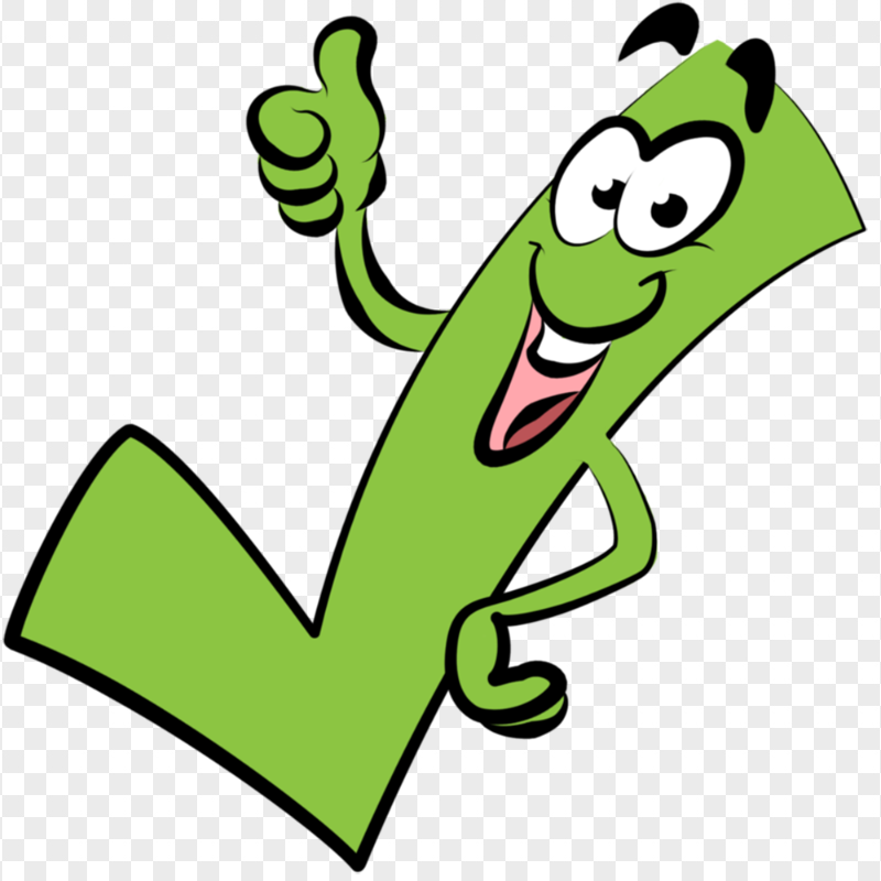 Cartoon Tick Mark Character PNG