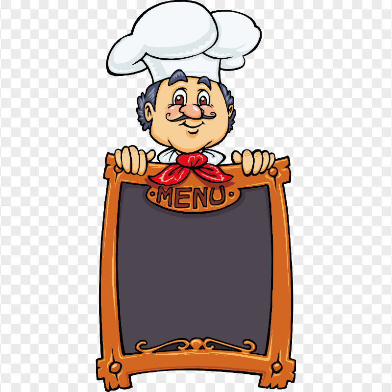 Cartoon Vector Chef Menu Design HD Transparent PNG