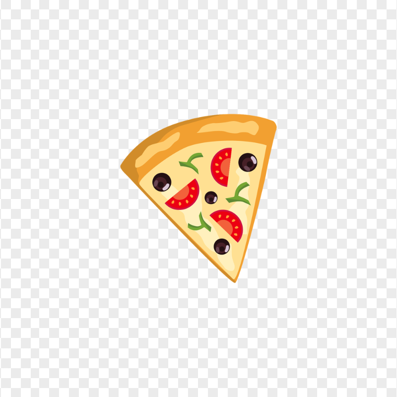 Cartoon Veggie Pizza Slice HD Transparent PNG