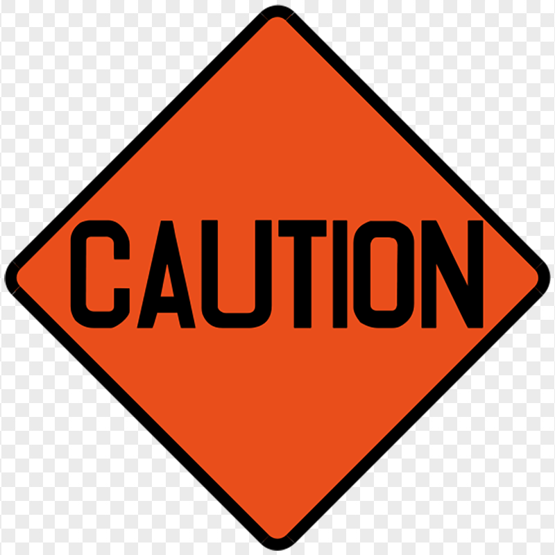 Caution Orange RoadWorks Traffic Driving Sign